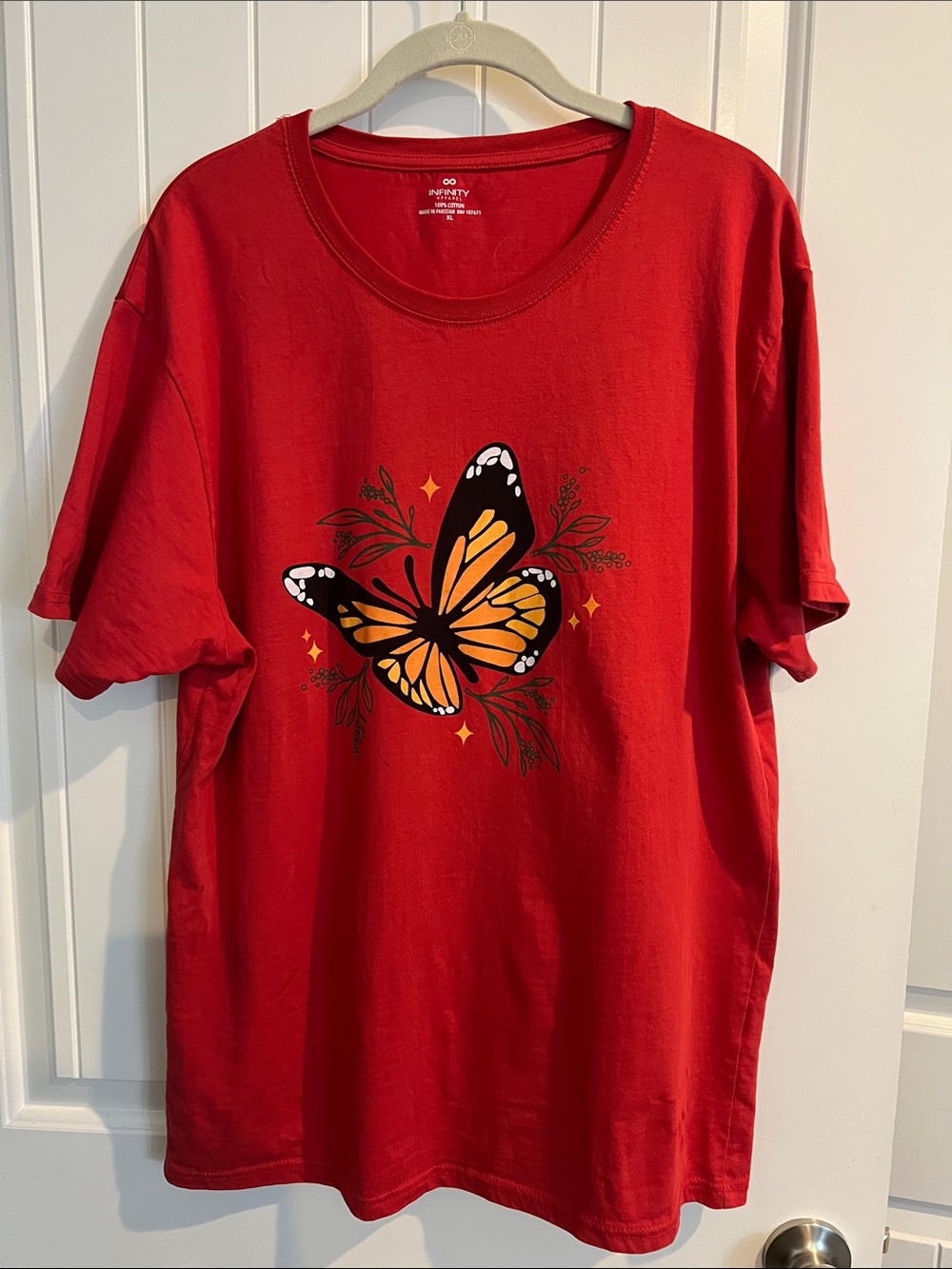 Red Kids Butterfly Graphic Tee - Soft Cotton